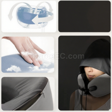 Customization U-shaped hooded memory foam neck pillow Promotional Products