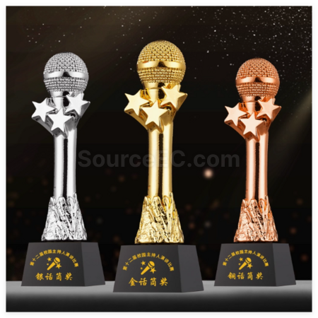 Customization Metal Microphone Trophy Promotional Products
