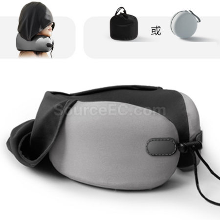 Customization U-shaped hooded memory foam neck pillow Promotional Products