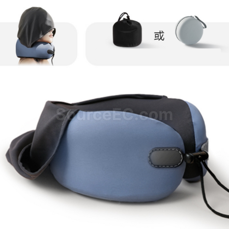 Customization U-shaped hooded memory foam neck pillow Promotional Products