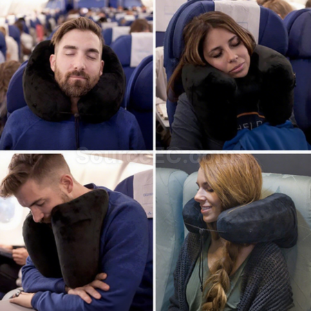 Customization U-shaped inflatable H-hooded neck pillow Promotional Products