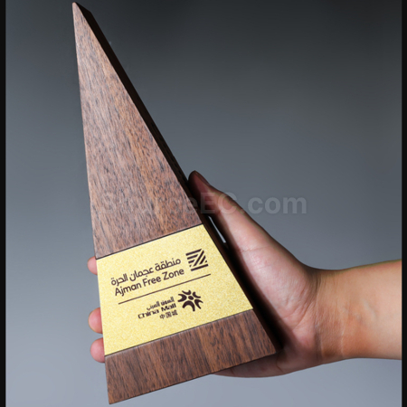 Customization Solid Wood Triangle Trophy Promotional Products