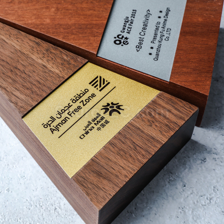 Customization Solid Wood Triangle Trophy Promotional Products