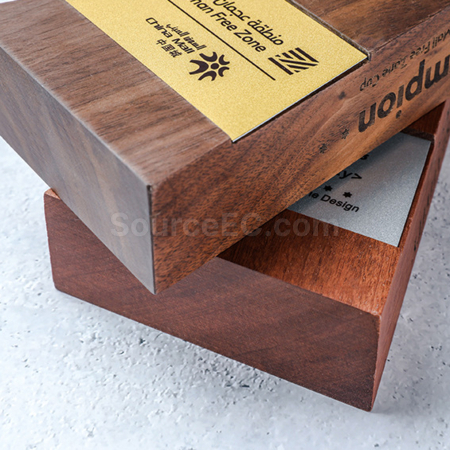 Customization Solid Wood Triangle Trophy Promotional Products