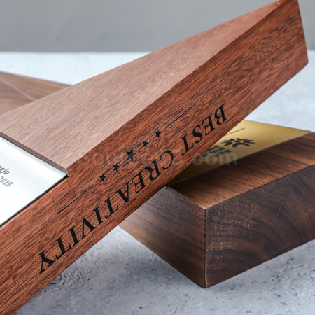 Customization Solid Wood Triangle Trophy Promotional Products