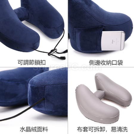Customization U-shaped inflatable H-hooded neck pillow Promotional Products