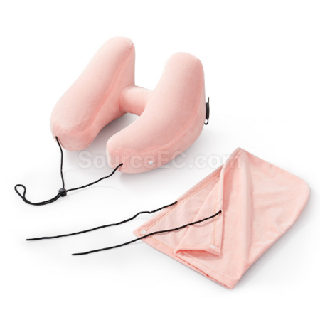 Customization U-shaped inflatable H-hooded neck pillow Promotional Products