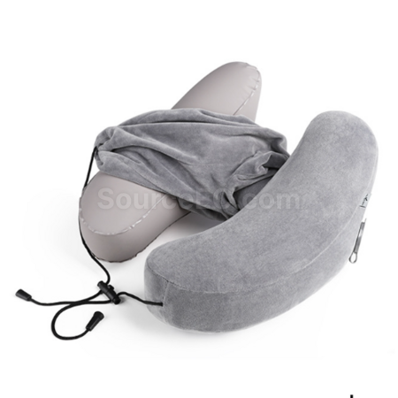 Customization U-shaped inflatable H-hooded neck pillow Promotional Products
