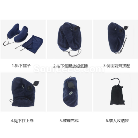 Customization U-shaped inflatable H-hooded neck pillow Promotional Products
