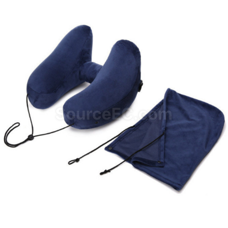 Customization U-shaped inflatable H-hooded neck pillow Promotional Products