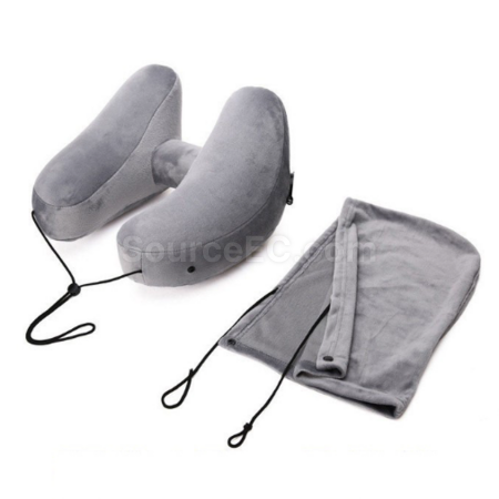 Customization U-shaped inflatable H-hooded neck pillow Promotional Products