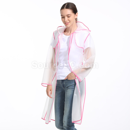 Customization Transparent Raincoat with Colorful Straps Promotional Products