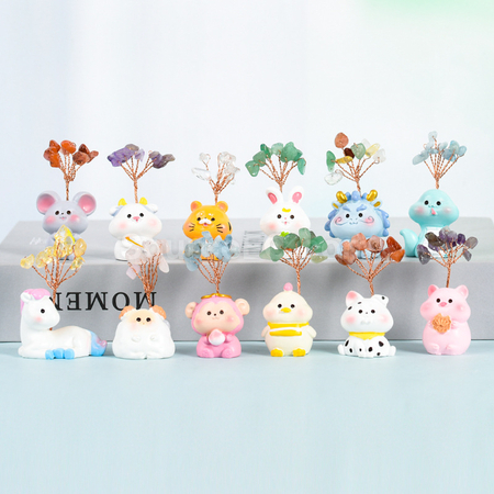 Customization Crystal Tree with Chinese Zodiac Base Promotional Products