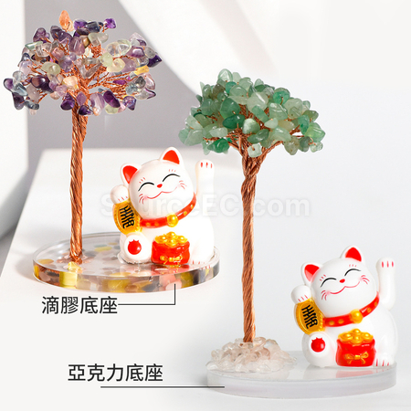 Customization Lucky Cat Crystal Tree Promotional Products