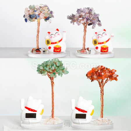 Customization Lucky Cat Crystal Tree Promotional Products