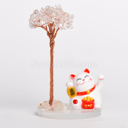 Customization Lucky Cat Crystal Tree Promotional Products