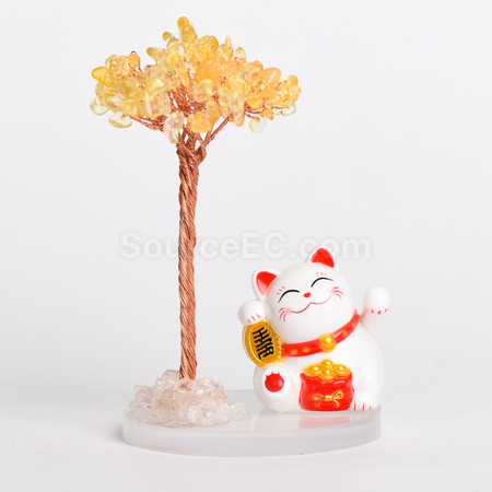 Customization Lucky Cat Crystal Tree Promotional Products