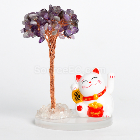 Customization Lucky Cat Crystal Tree Promotional Products