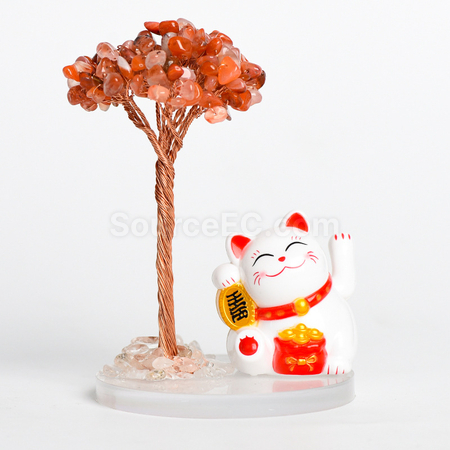 Customization Lucky Cat Crystal Tree Promotional Products