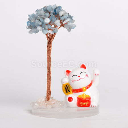 Customization Lucky Cat Crystal Tree Promotional Products