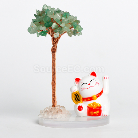 Customization Lucky Cat Crystal Tree Promotional Products