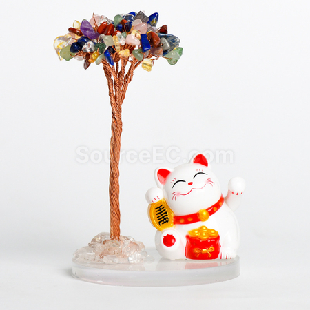 Customization Lucky Cat Crystal Tree Promotional Products