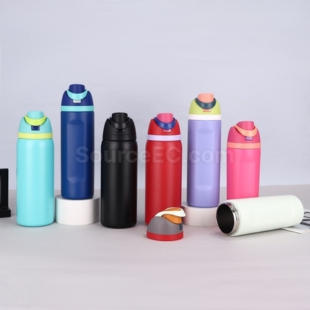 Customization 304 Stainless Steel Bounce Double Drink Large Capacity Portable Thermos Cup Promotional Products