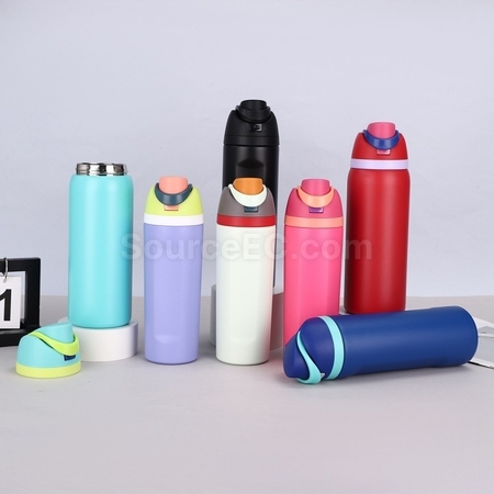 Customization 304 Stainless Steel Bounce Double Drink Large Capacity Portable Thermos Cup Promotional Products