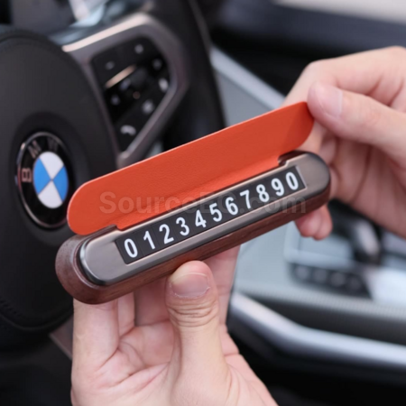 Customization Black walnut wood temporary parking number plate Promotional Products