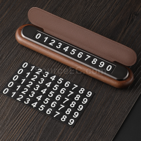 Customization Black walnut wood temporary parking number plate Promotional Products