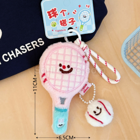 Customization Plush toy tennis racket keychain pendant Promotional Products