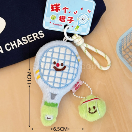 Customization Plush toy tennis racket keychain pendant Promotional Products