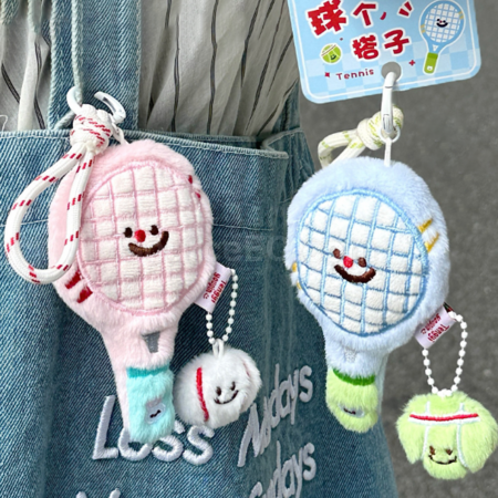Customization Plush toy tennis racket keychain pendant Promotional Products