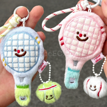 Customization Plush toy tennis racket keychain pendant Promotional Products