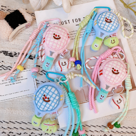 Customization Plush toy tennis racket keychain pendant Promotional Products