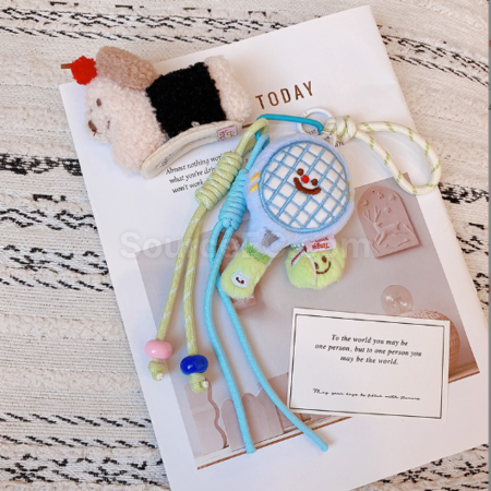Customization Plush toy tennis racket keychain pendant Promotional Products