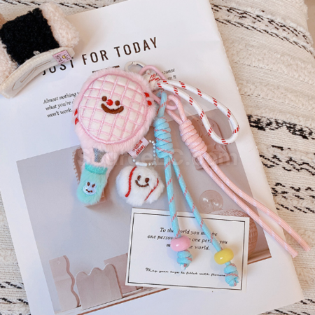 Customization Plush toy tennis racket keychain pendant Promotional Products