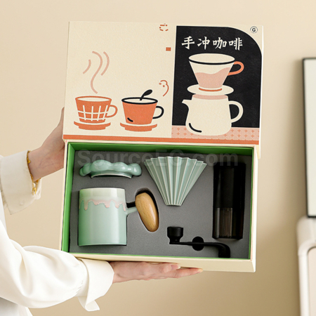 Customization Hand Grinding Coffee Maker Coffee Maker Pour-over Business Gift Set Promotional Products