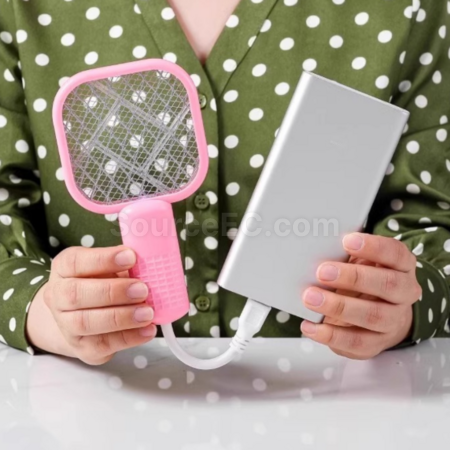 Customization USB Portable Mosquito Racket with Mosquito Lure, 2-in-1 Promotional Products