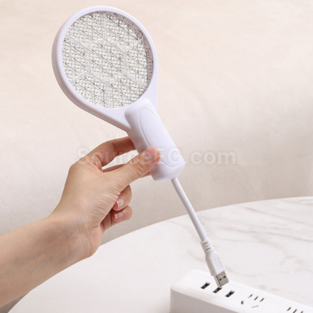 Customization USB Portable Mosquito Racket with Mosquito Lure, 2-in-1 Promotional Products