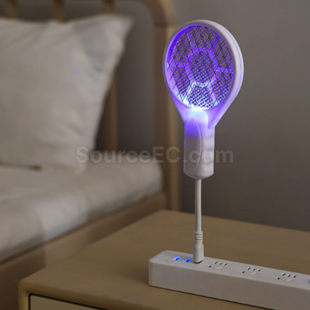 Customization USB Portable Mosquito Racket with Mosquito Lure, 2-in-1 Promotional Products