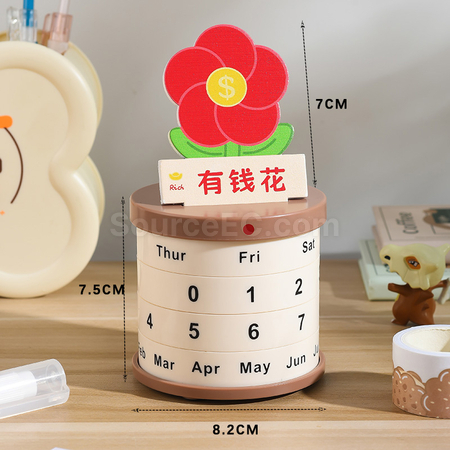 Customization Potted Plant Rotating Wheel Perpetual Calendar Promotional Products