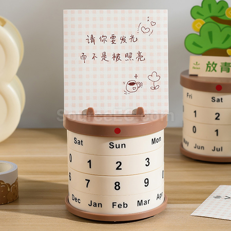Customization Potted Plant Rotating Wheel Perpetual Calendar Promotional Products