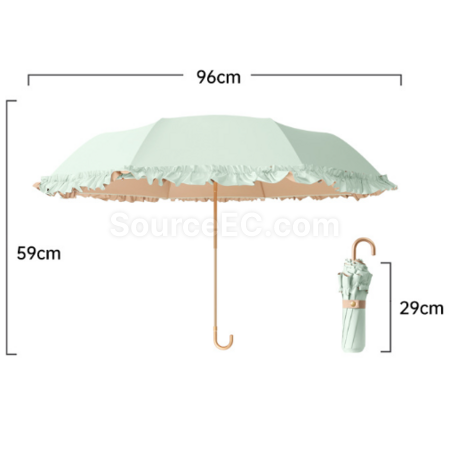 Customization Lace three - fold hooked - handle folding umbrella Promotional Products