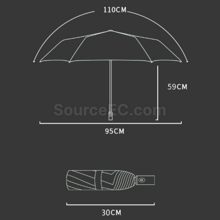 Customization Automatic three-fold umbrella with buckle Promotional Products
