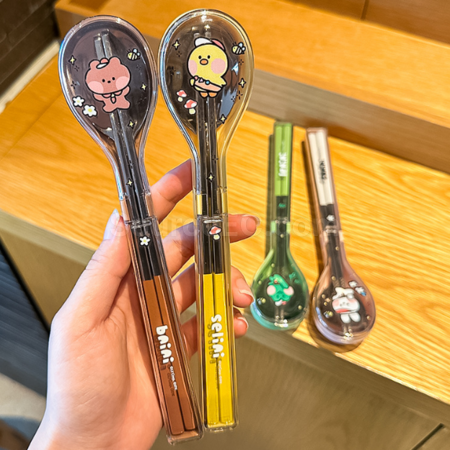 Customization Stainless steel chopsticks and spoon set, portable tableware Promotional Products