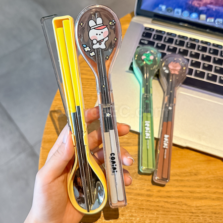 Customization Stainless steel chopsticks and spoon set, portable tableware Promotional Products