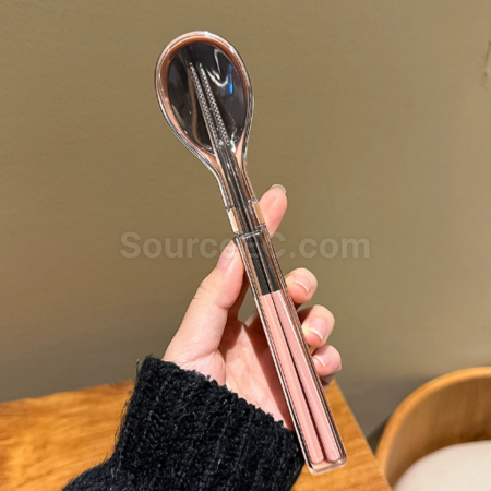 Customization Stainless steel chopsticks and spoon set, portable tableware Promotional Products