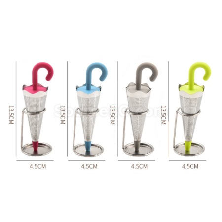 Customization Umbrella tea strainer, silicone and stainless steel tea separator, tea leaf filter Promotional Products