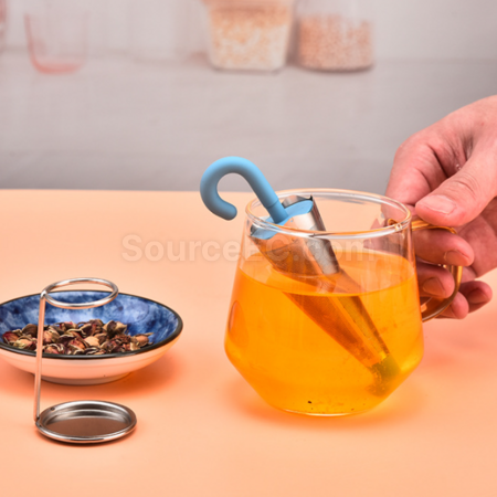 Customization Umbrella tea strainer, silicone and stainless steel tea separator, tea leaf filter Promotional Products